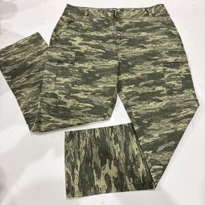 True Craft Mens Green Tiger Stripe Camo Cargo Pants Size 40 Y2K Streetwear